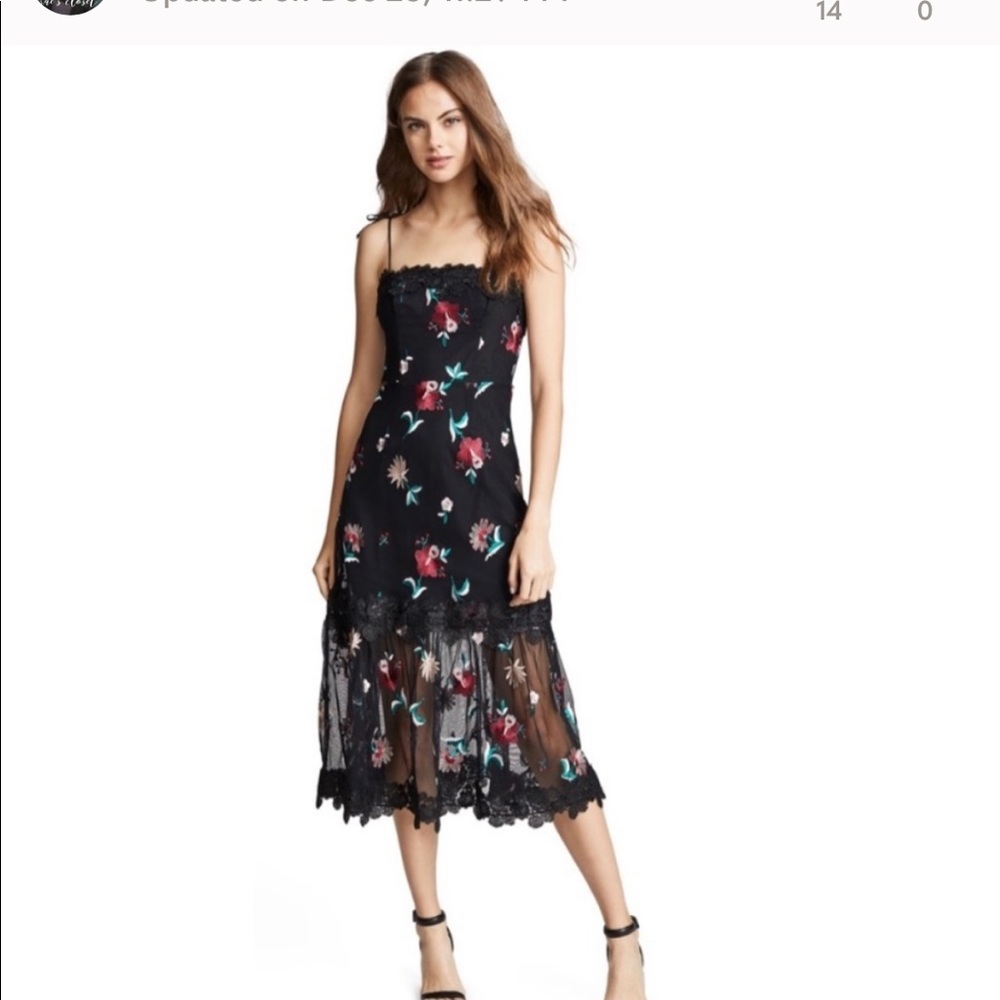 BB Dakota RSVP A Line Embroidered Midi Dress